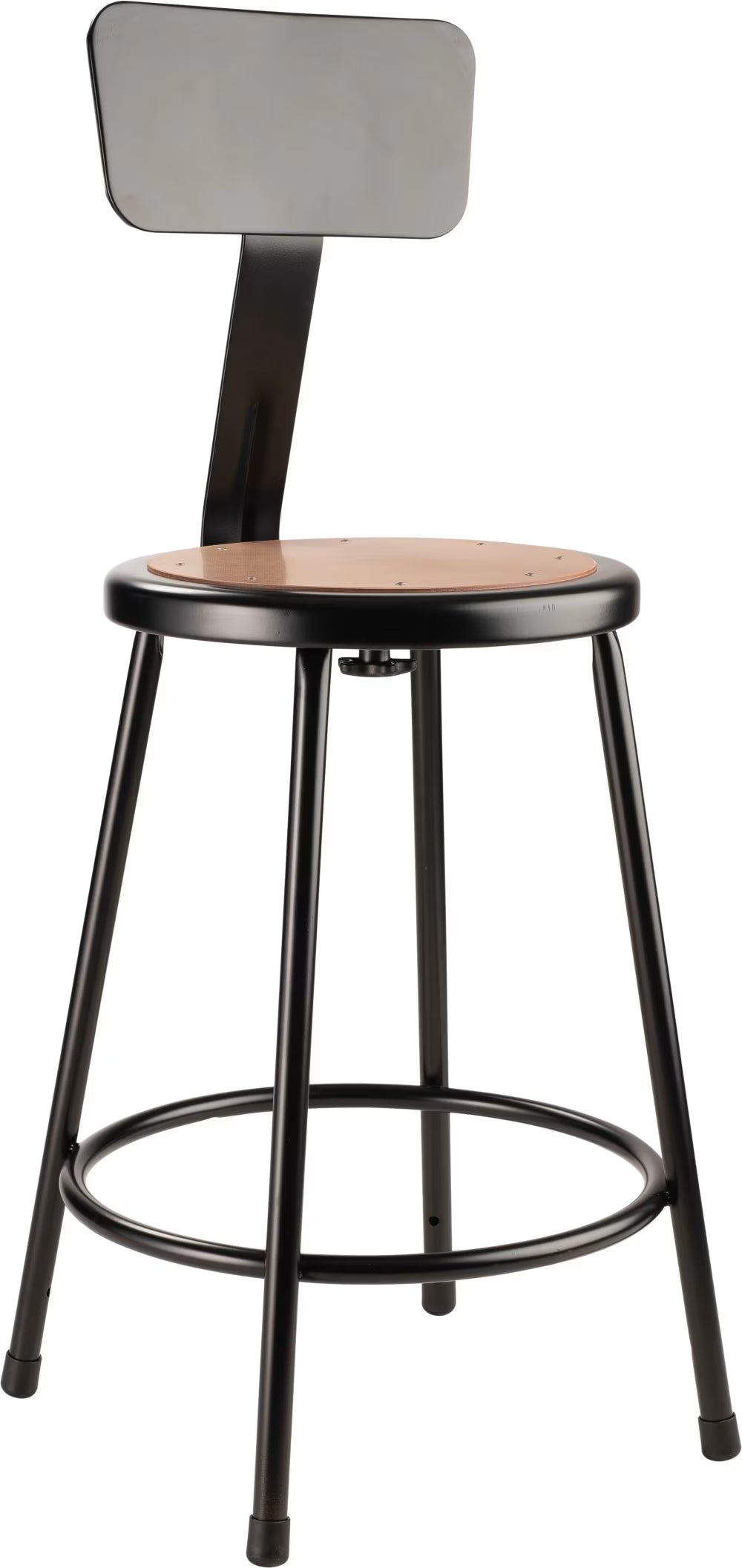 NPS 24" H Heavy Duty Steel Stool with Hardboard Seat & Backrest (NPS-6224B)