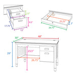 Regency Mesa Steel Single Pedestal Teacher's Office Desk with Center Drawer 48