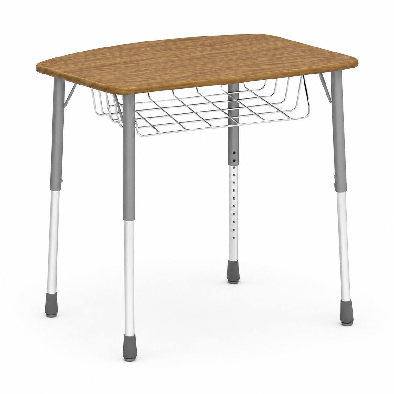 Virco ZADJ2031BRM - ZUMA Series Student Desk, Hard Plastic 22 3/4" x 31 5/8" Top with wire book box
