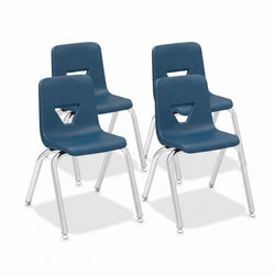 Lorell 14” Seat Height Student Stack Chair, Four-legged Base for Classrooms - Set of 4 (LLR-LLR99884)