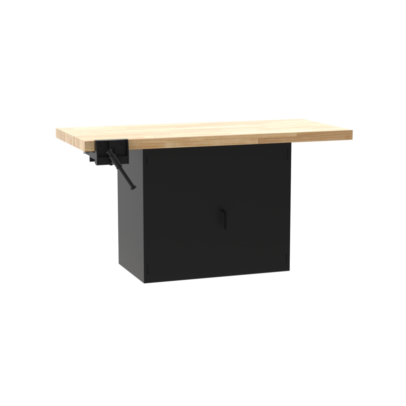 Diversified Woodcrafts 2-Station Steel Workbench with 2 Door Units - 64"W x 28"D (DIV-WBD2)