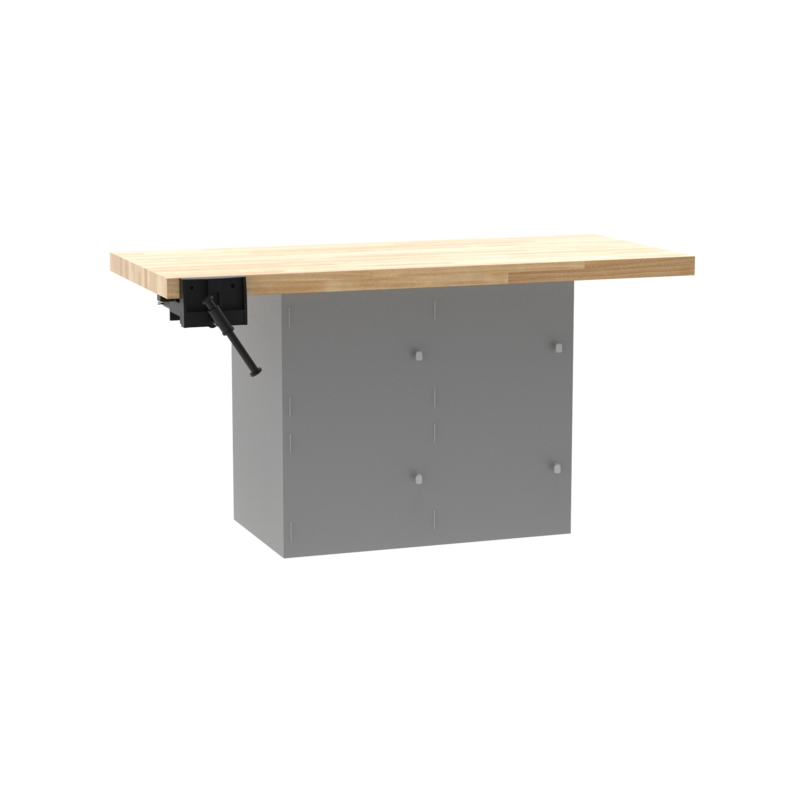 Diversified Woodcrafts 2-Station Workbench with 4 Steel Horizontal Lockers - 64"W x 28"D (DIV-WBB4)