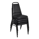 Regency Kee Square Breakroom Table with 4 Black Restaurant Stack Chairs 48