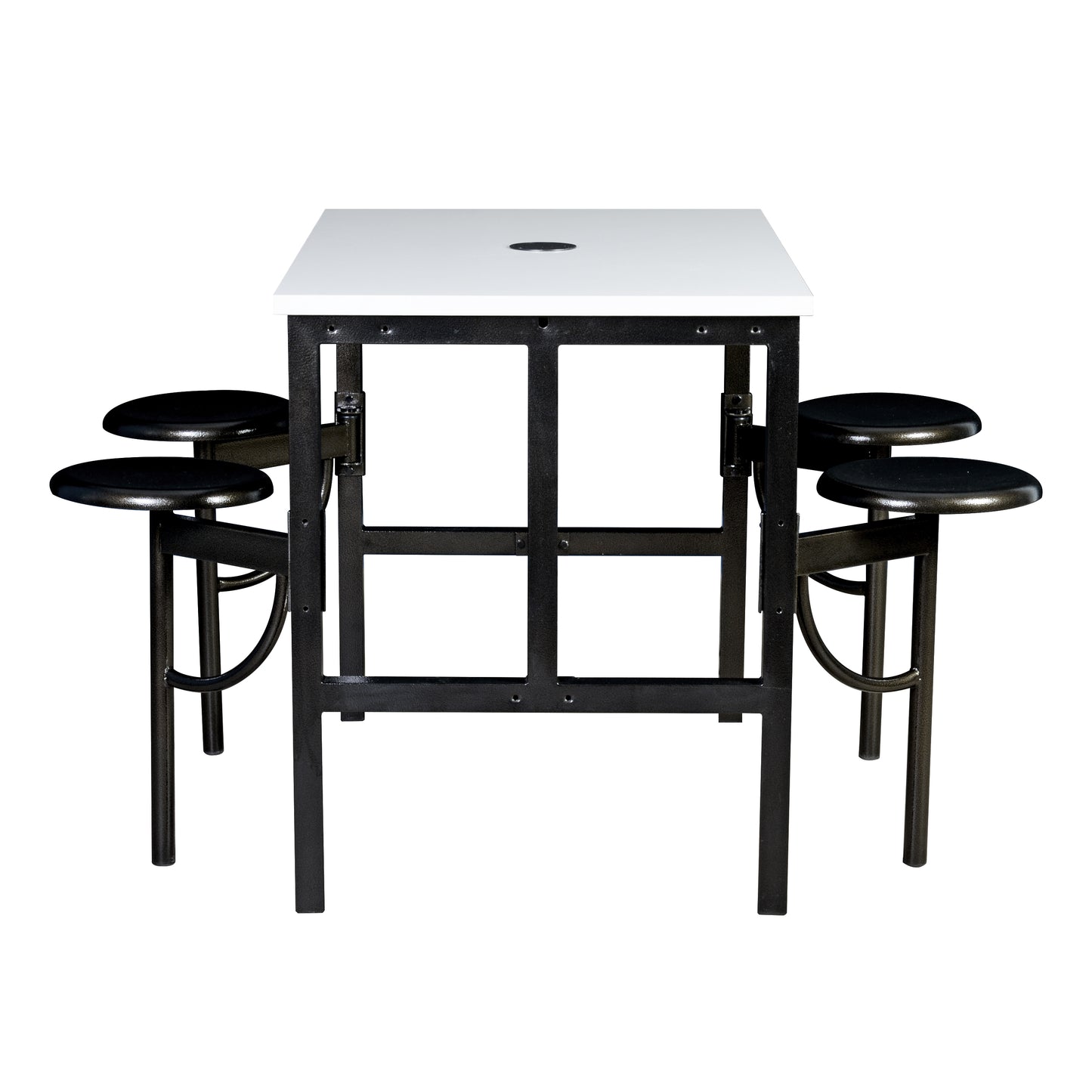 Regency Endure Standing Height Collaborative Table & Chair Set with 4 Pull-Out Stools 31.25"W x 48"L x 38"H (REG-9004-XXX-DVN)