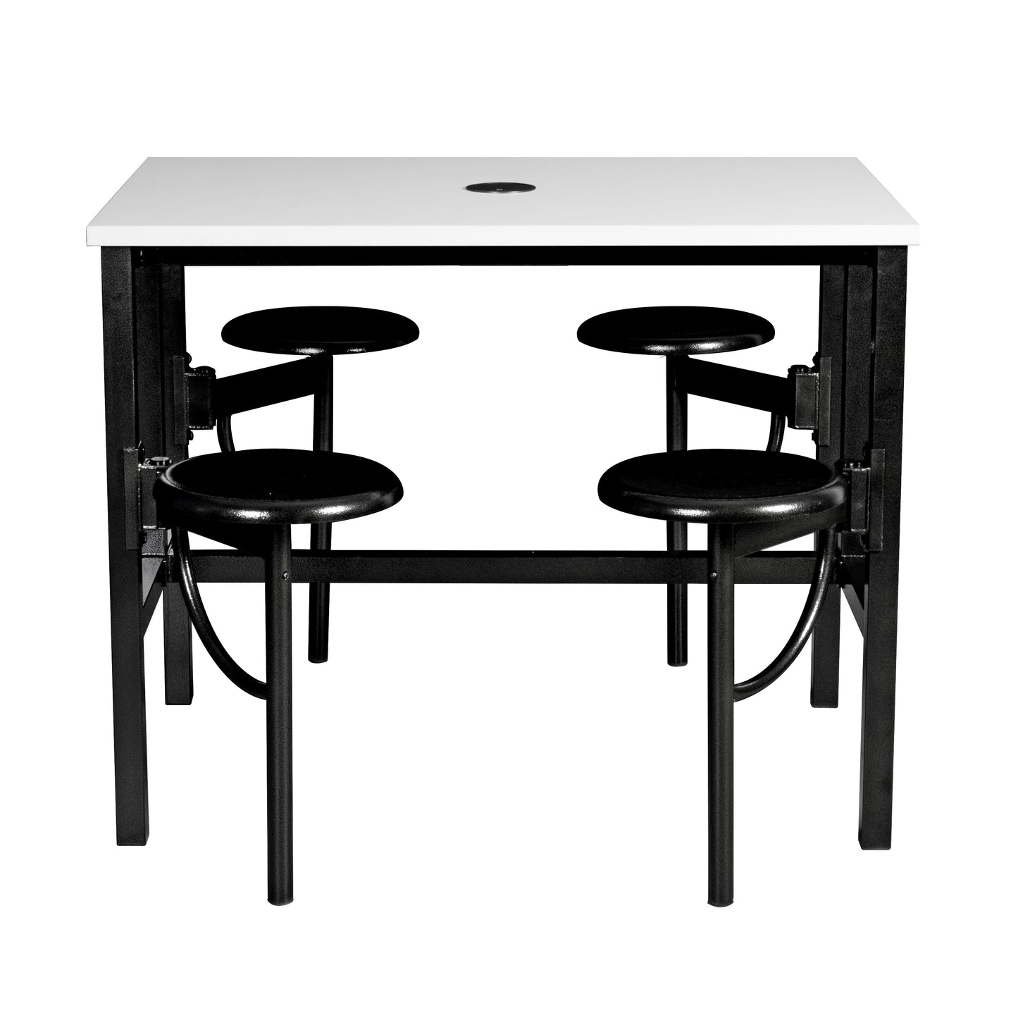 Regency Endure Standing Height Collaborative Table & Chair Set with 4 Pull-Out Stools 31.25"W x 48"L x 38"H (REG-9004-XXX-DVN)