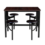 Regency Endure Standing Height Collaborative Table & Chair Set with 4 Pull-Out Stools Walnut Top, Walnut Wood Seats 31.25