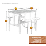 Regency Endure Standing Height Collaborative Table & Chair Set with 4 Pull-Out Stools Walnut Top, Walnut Wood Seats 31.25