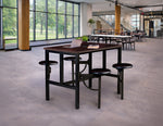 Regency Endure Standing Height Collaborative Table & Chair Set with 4 Pull-Out Stools Walnut Top, Walnut Wood Seats 31.25