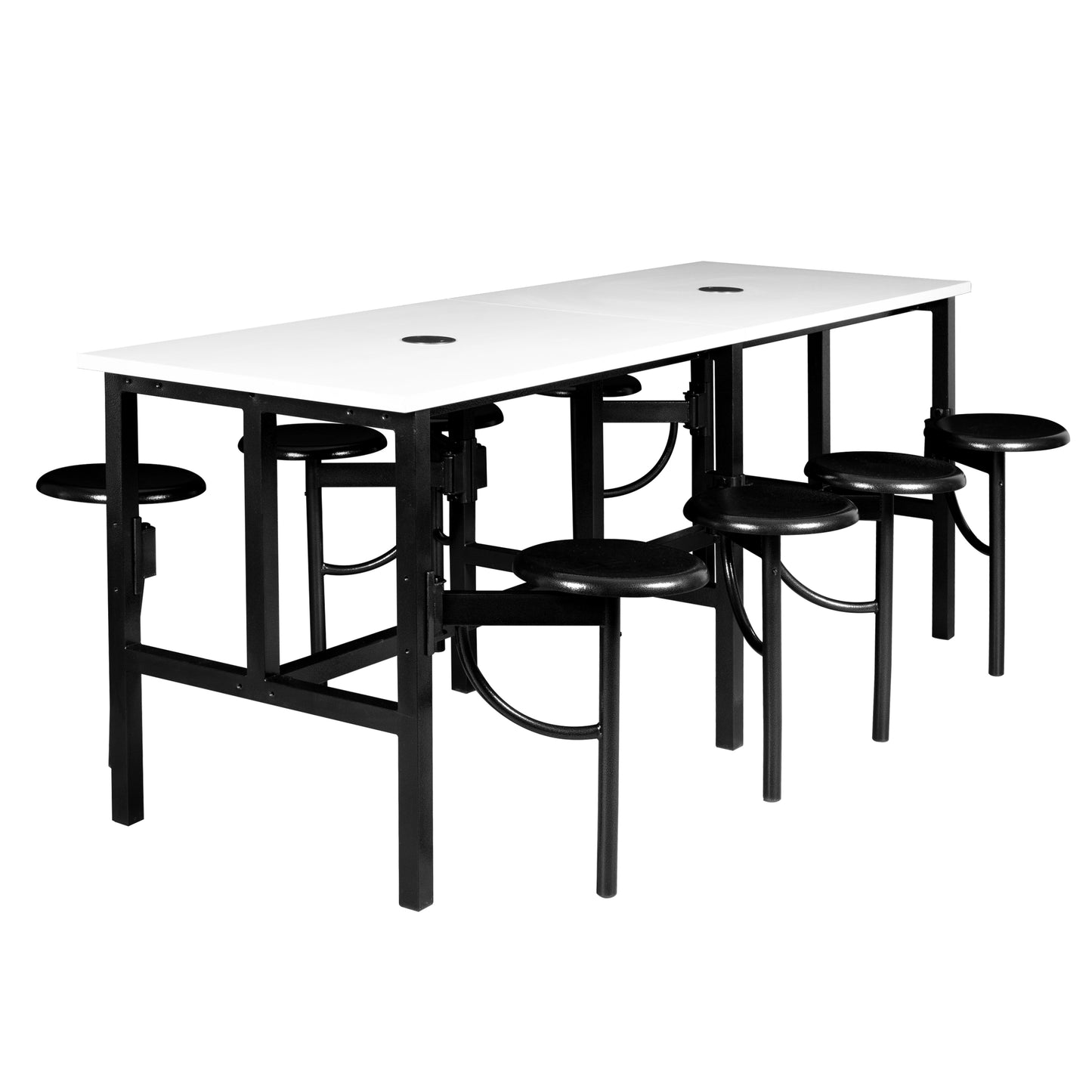 Regency Endure Standing Height Collaborative Table & Chair Set with 8 Pull-Out Stools 31.25"W x 96"L x 38"H (REG-9008-XXX-DVN)