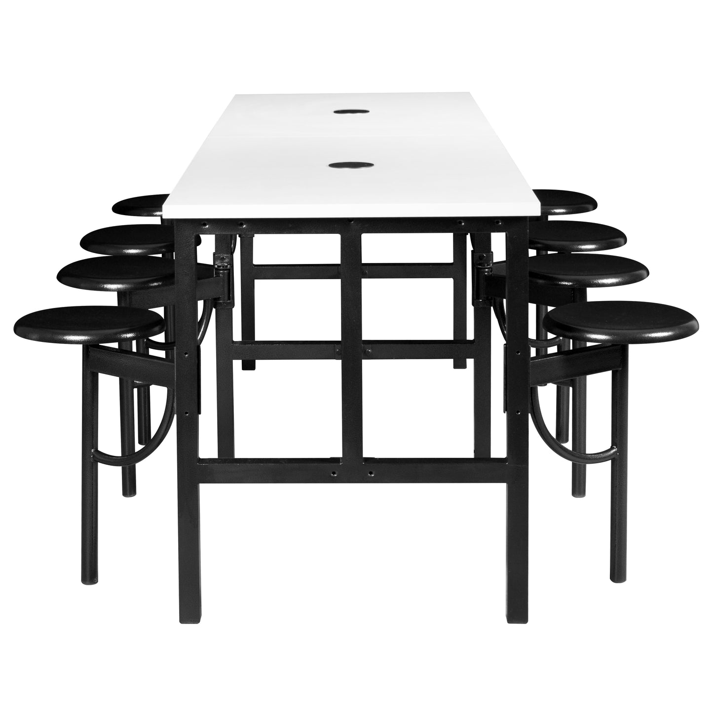 Regency Endure Standing Height Collaborative Table & Chair Set with 8 Pull-Out Stools 31.25"W x 96"L x 38"H (REG-9008-XXX-DVN)