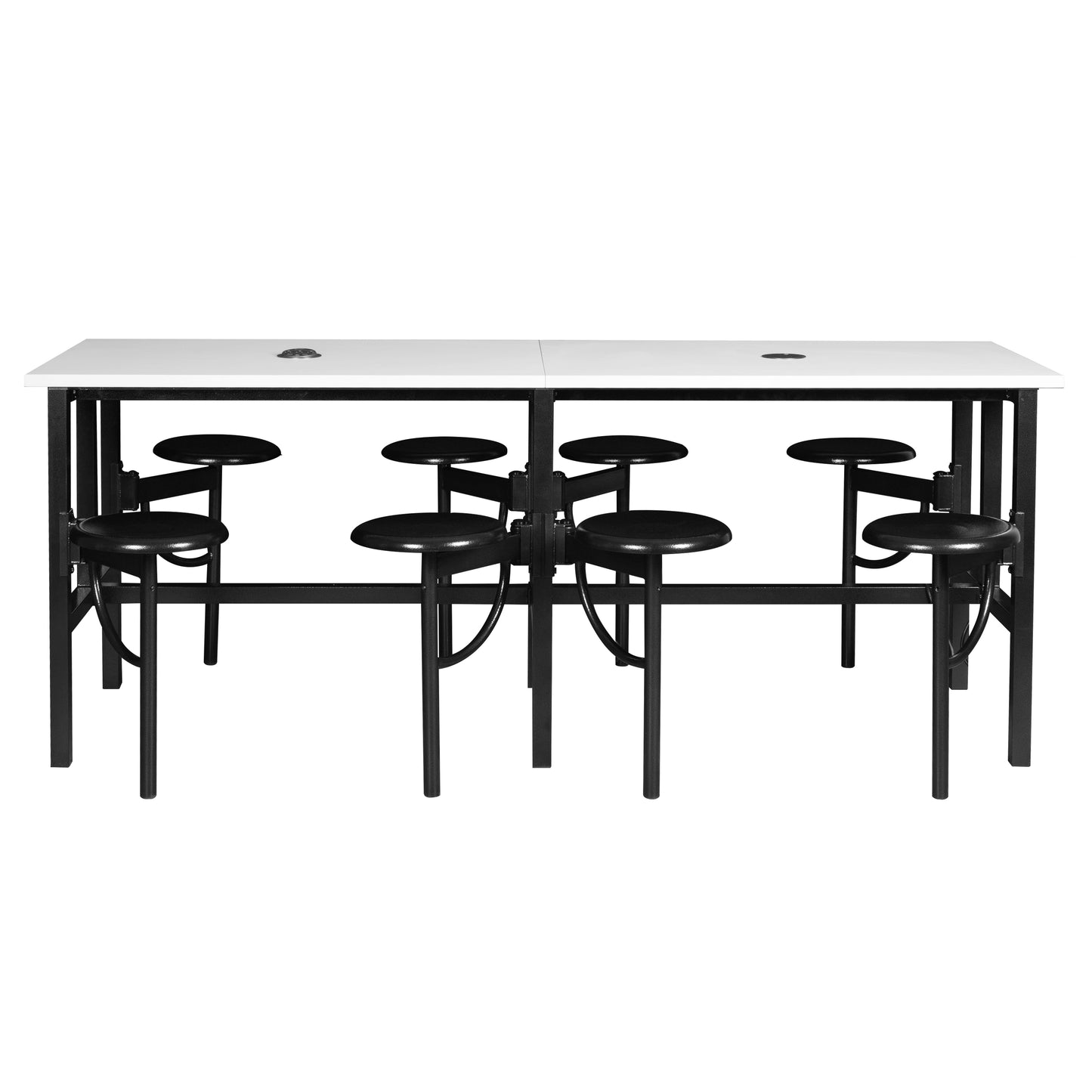 Regency Endure Standing Height Collaborative Table & Chair Set with 8 Pull-Out Stools 31.25"W x 96"L x 38"H (REG-9008-XXX-DVN)