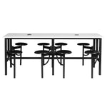 Regency Endure Standing Height Collaborative Table & Chair Set with 8 Pull-Out Stools 31.25