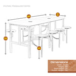 Regency Endure Standing Height Collaborative Table & Chair Set with 8 Pull-Out Stools 31.25