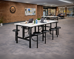 Regency Endure Standing Height Collaborative Table & Chair Set with 8 Pull-Out Stools 31.25
