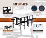 Regency Endure Standing Height Collaborative Table & Chair Set with 8 Pull-Out Stools 31.25