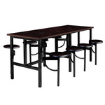 Regency Endure Standing Height Collaborative Table & Chair Set with 8 Pull-Out Stools Walnut Top, Walnut Wood Seats 31.25