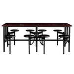 Regency Endure Standing Height Collaborative Table & Chair Set with 8 Pull-Out Stools Walnut Top, Walnut Wood Seats 31.25