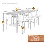 Regency Endure Standing Height Collaborative Table & Chair Set with 8 Pull-Out Stools Walnut Top, Walnut Wood Seats 31.25