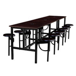 Regency Endure Standing Height Collaborative Table & Chair Set with 12 Pull-Out Stools Walnut Top, Walnut Wood Seats 31.25