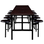 Regency Endure Standing Height Collaborative Table & Chair Set with 12 Pull-Out Stools Walnut Top, Walnut Wood Seats 31.25