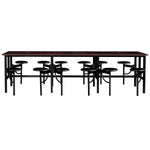 Regency Endure Standing Height Collaborative Table & Chair Set with 12 Pull-Out Stools Walnut Top, Walnut Wood Seats 31.25