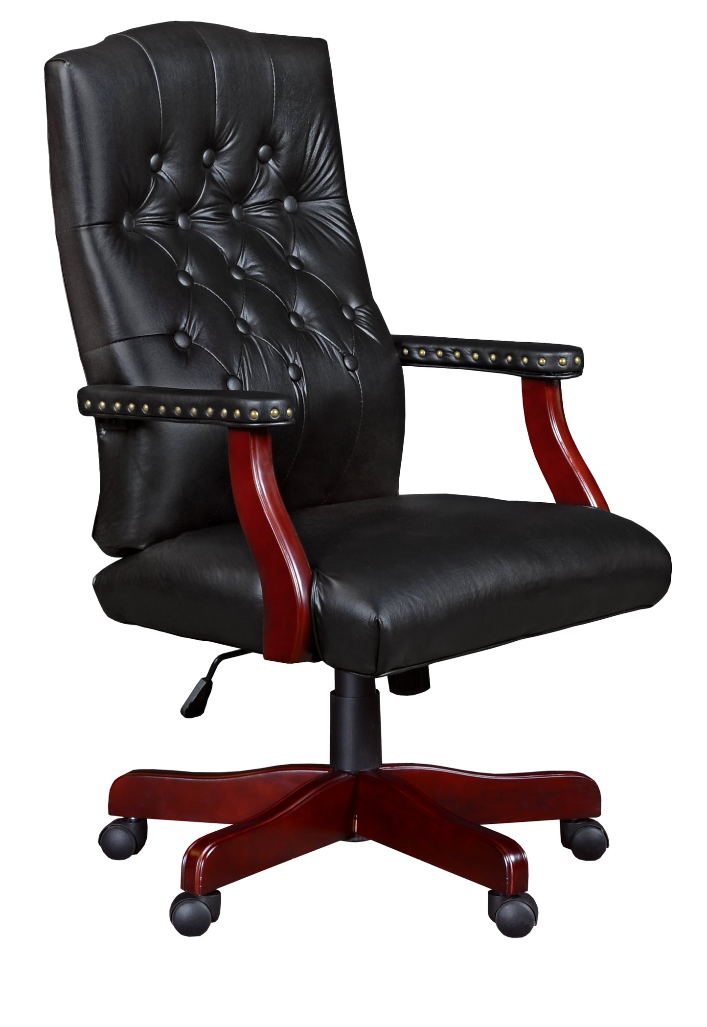 Regency Ivy League Seating Traditional Chair Swivel Timeless Spindle-Back Design with High-Mobility Rolling Base 18-21"H (MODAL)