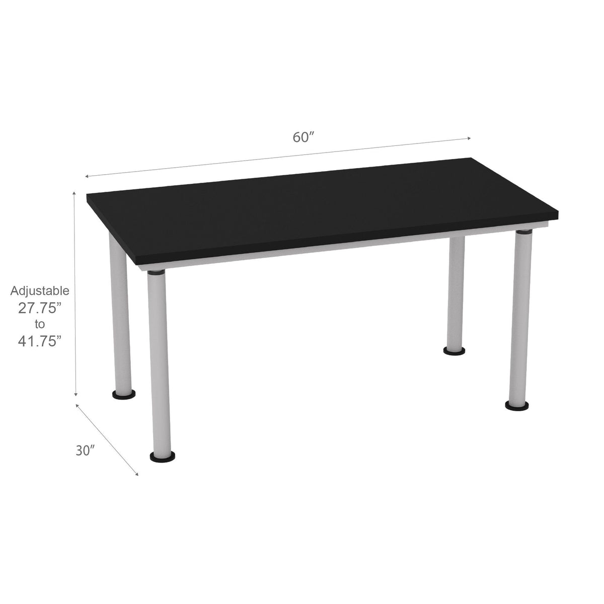 Diversified Woodcrafts Adjustable Height Table - 60"W x 30"D