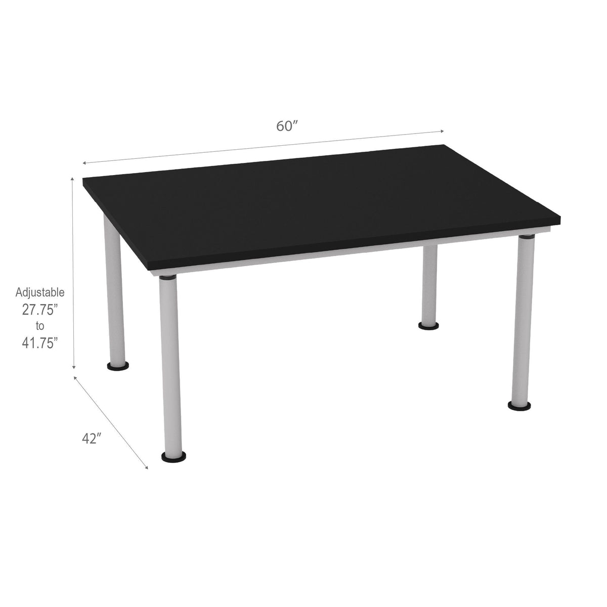Diversified Woodcrafts Adjustable Height Table - 60"W x 42"D (DIV-ALT-6042BL)