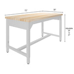 Diversified Woodcrafts Heavy-Duty Adjustable Height Solid Maple Workbench 72