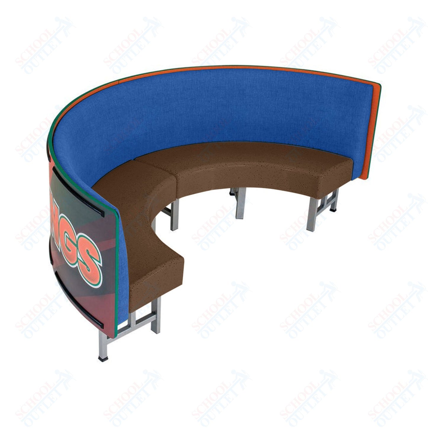AmTab Mobile Booth Seating - Half Circle - 30"W x 60"L  (AMT-HMBS245)