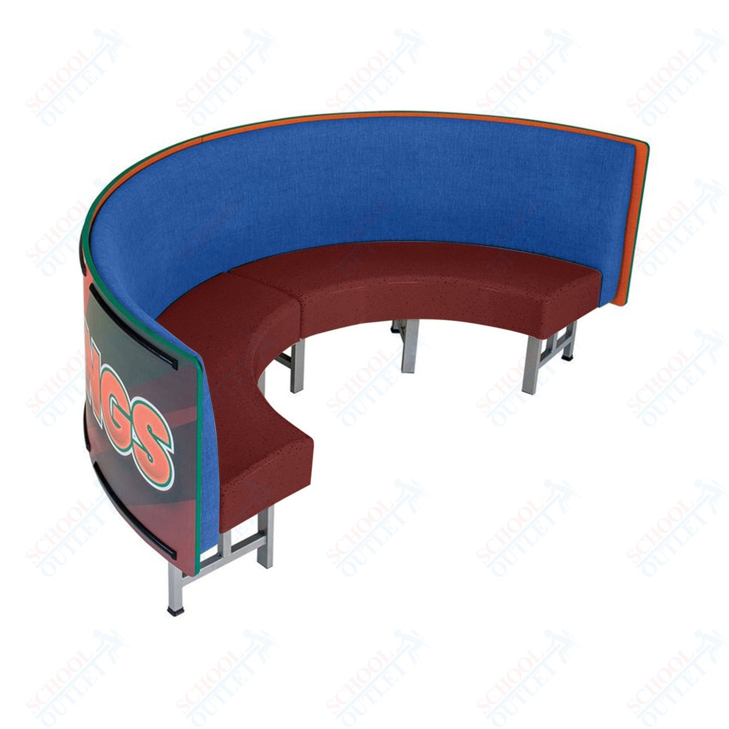 AmTab Mobile Booth Seating - Half Circle - 30"W x 60"L  (AMT-HMBS245)