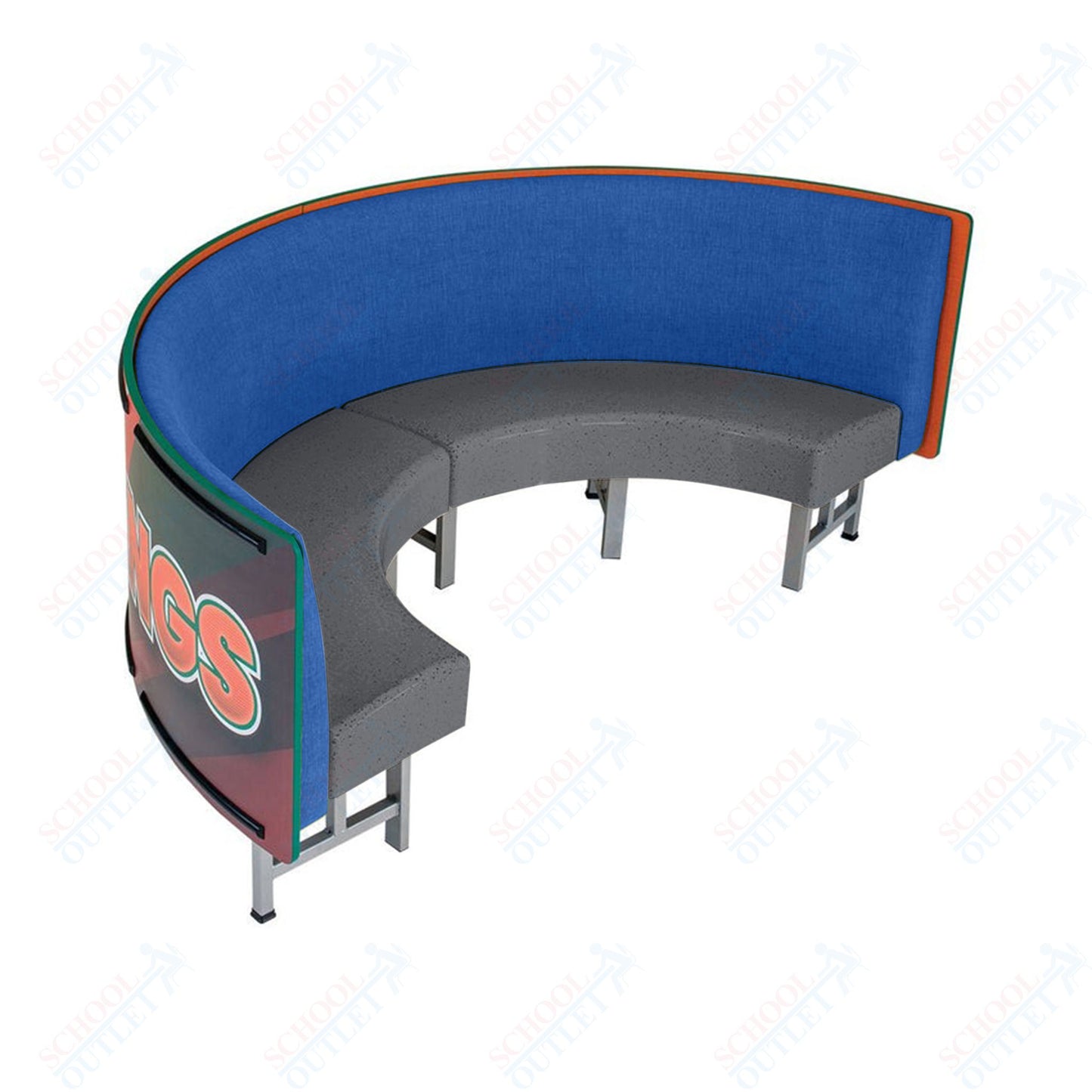 AmTab Mobile Booth Seating - Half Circle - 30"W x 60"L  (AMT-HMBS245)