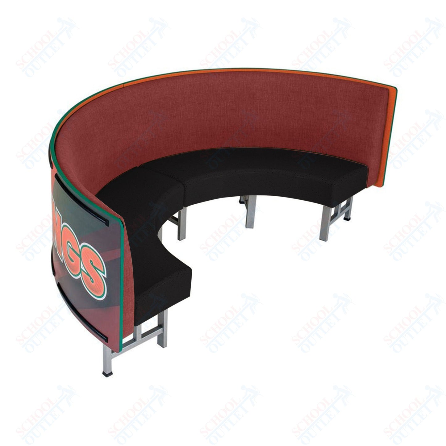 AmTab Mobile Booth Seating - Half Circle - 30"W x 60"L  (AMT-HMBS245)