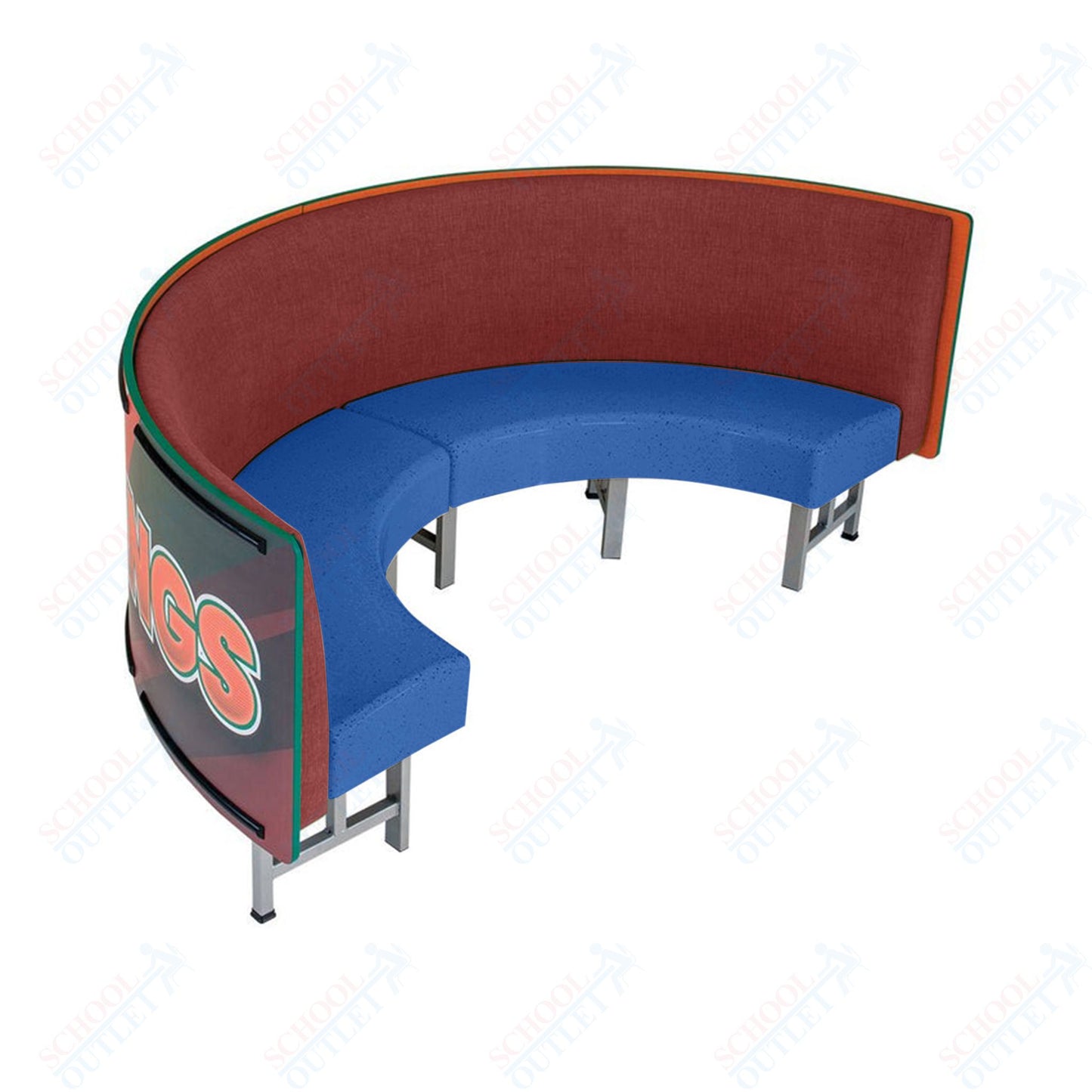 AmTab Mobile Booth Seating - Half Circle - 30"W x 60"L  (AMT-HMBS245)