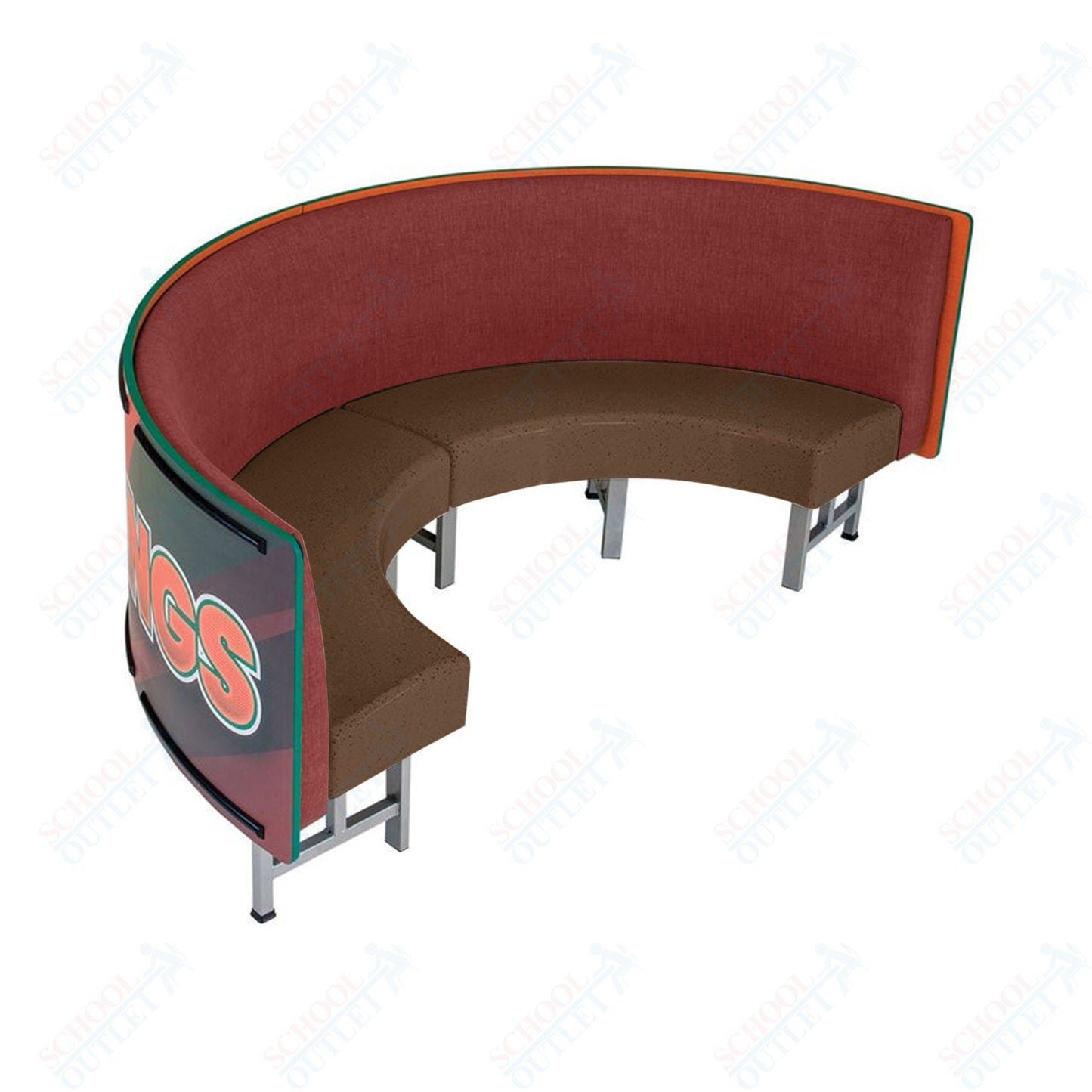 AmTab Mobile Booth Seating - Half Circle - 30"W x 60"L  (AMT-HMBS245)