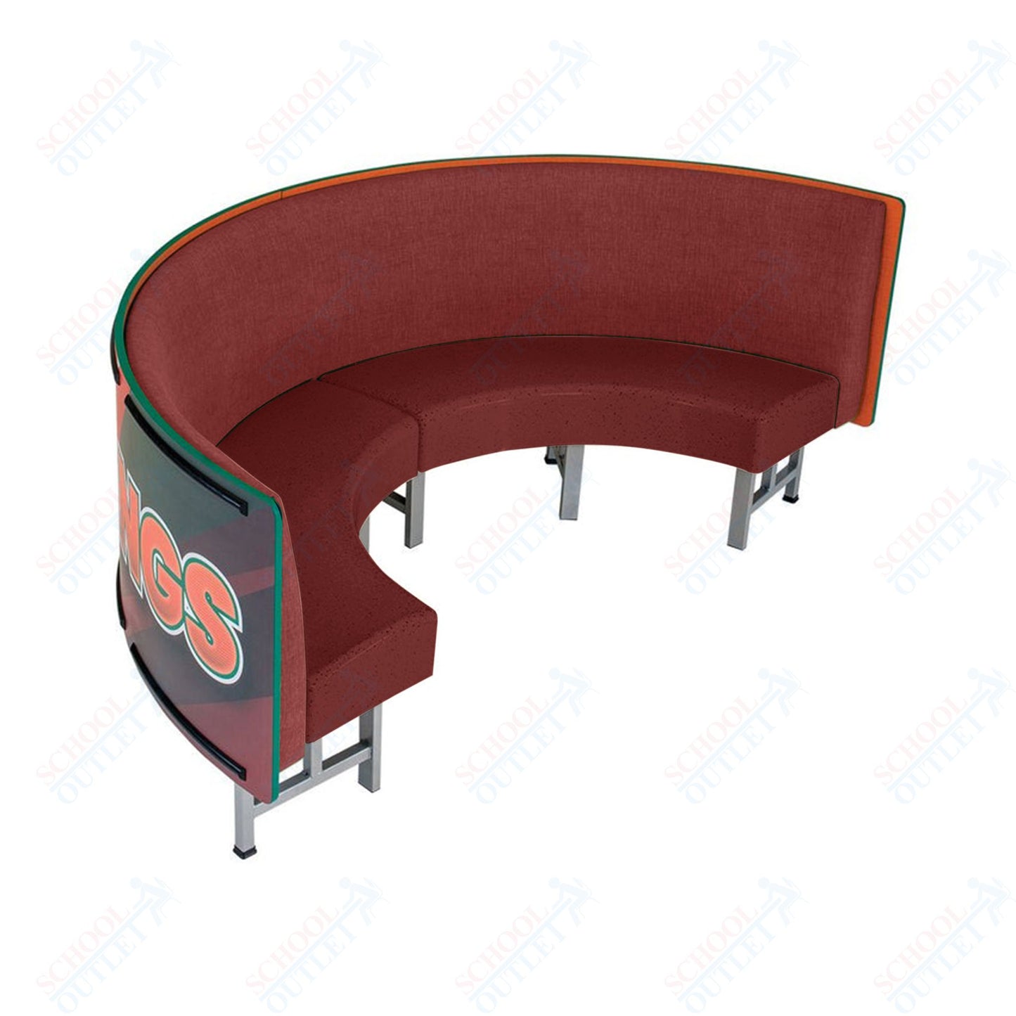 AmTab Mobile Booth Seating - Half Circle - 30"W x 60"L  (AMT-HMBS245)