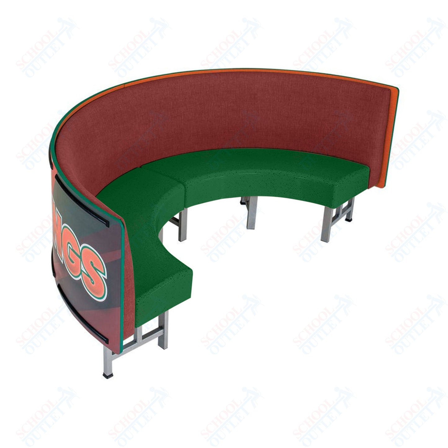 AmTab Mobile Booth Seating - Half Circle - 30"W x 60"L  (AMT-HMBS245)