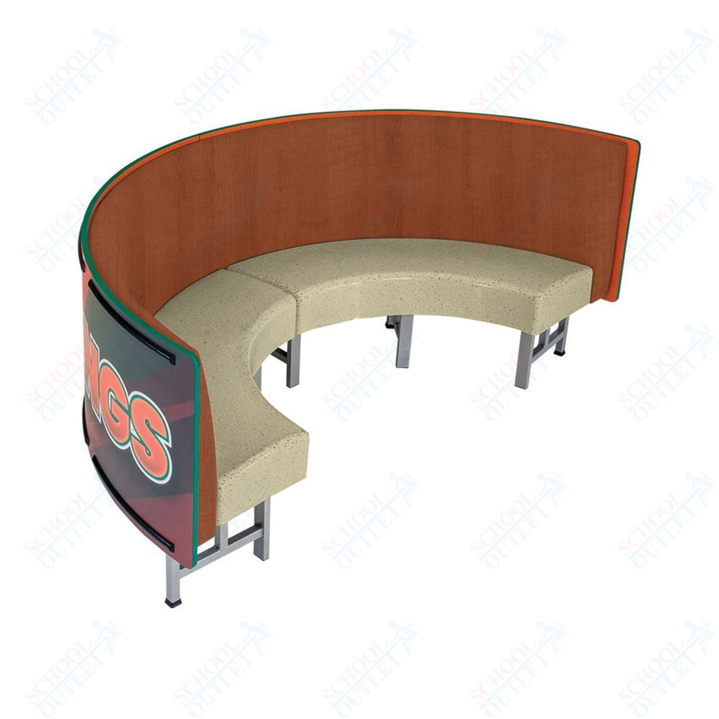 AmTab Mobile Booth Seating - Half Circle - 30"W x 60"L  (AMT-HMBS245)