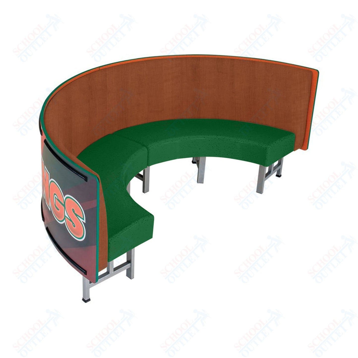 AmTab Mobile Booth Seating - Half Circle - 30"W x 60"L  (AMT-HMBS245)