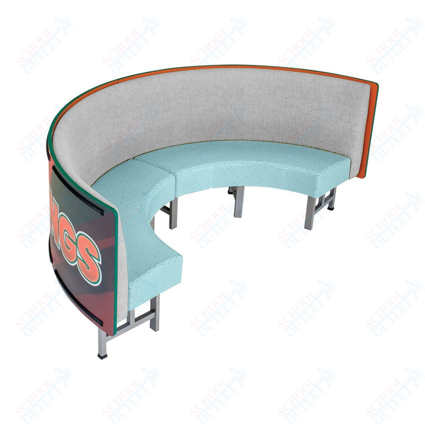 AmTab Mobile Booth Seating - Half Circle - 30"W x 60"L  (AMT-HMBS245)