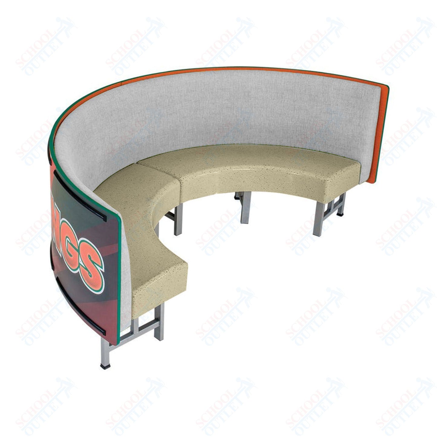 AmTab Mobile Booth Seating - Half Circle - 30"W x 60"L  (AMT-HMBS245)