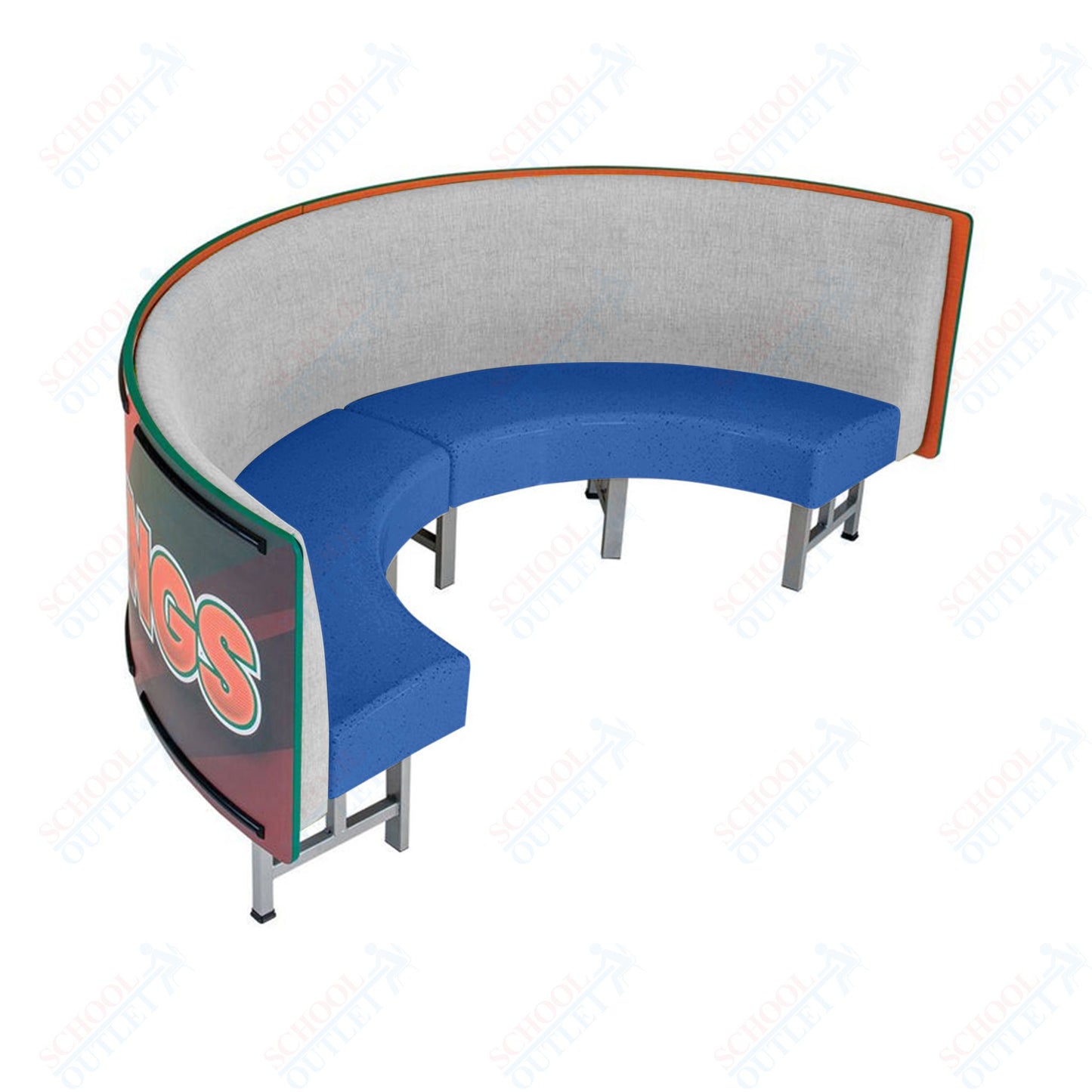 AmTab Mobile Booth Seating - Half Circle - 30"W x 60"L  (AMT-HMBS245)