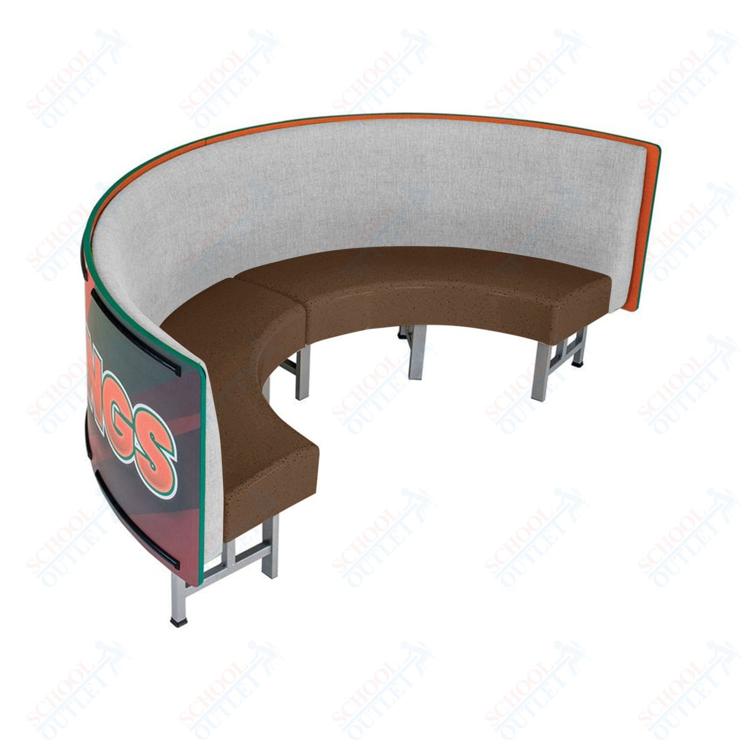 AmTab Mobile Booth Seating - Half Circle - 30"W x 60"L  (AMT-HMBS245)