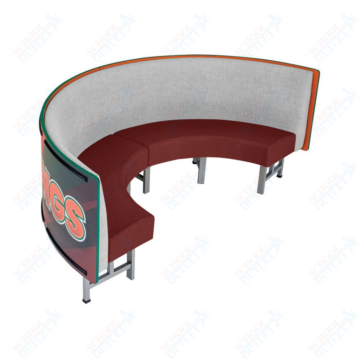 AmTab Mobile Booth Seating - Half Circle - 30"W x 60"L  (AMT-HMBS245)