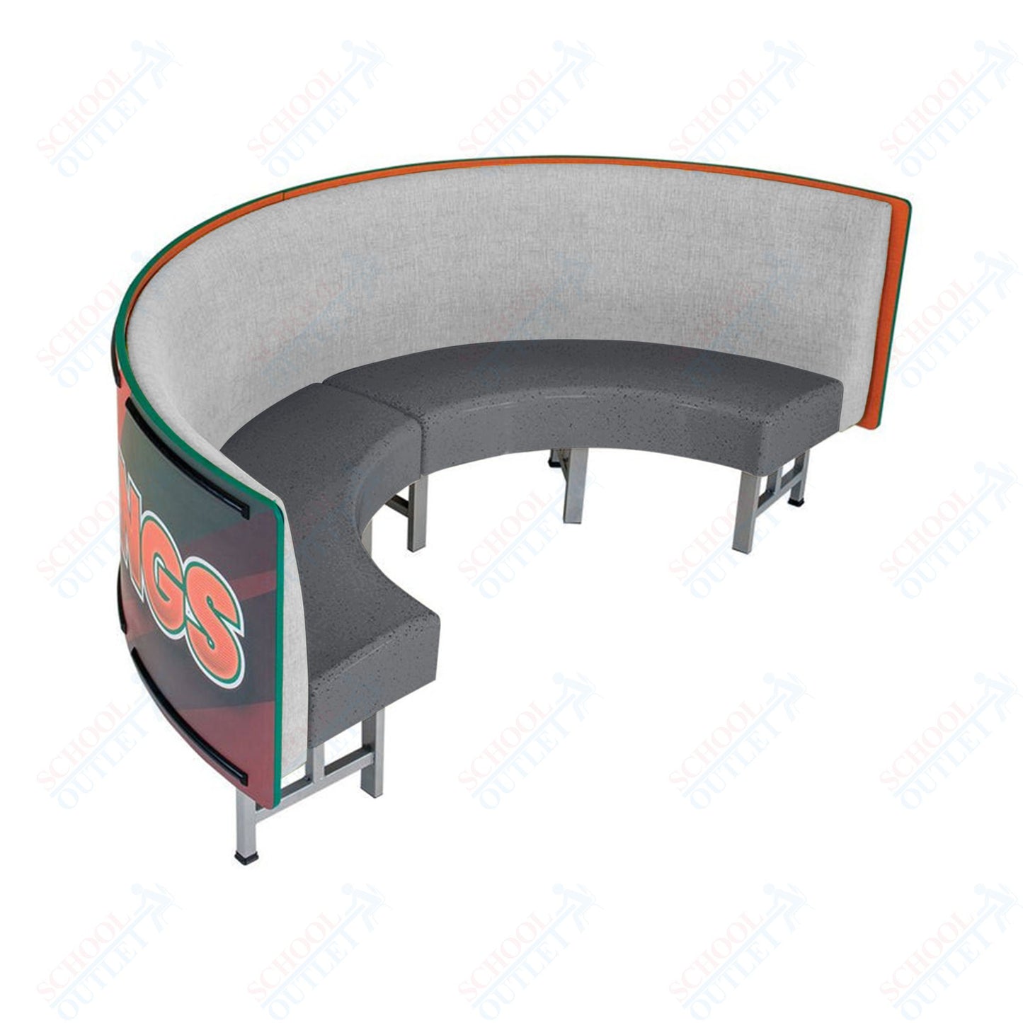 AmTab Mobile Booth Seating - Half Circle - 30"W x 60"L  (AMT-HMBS245)