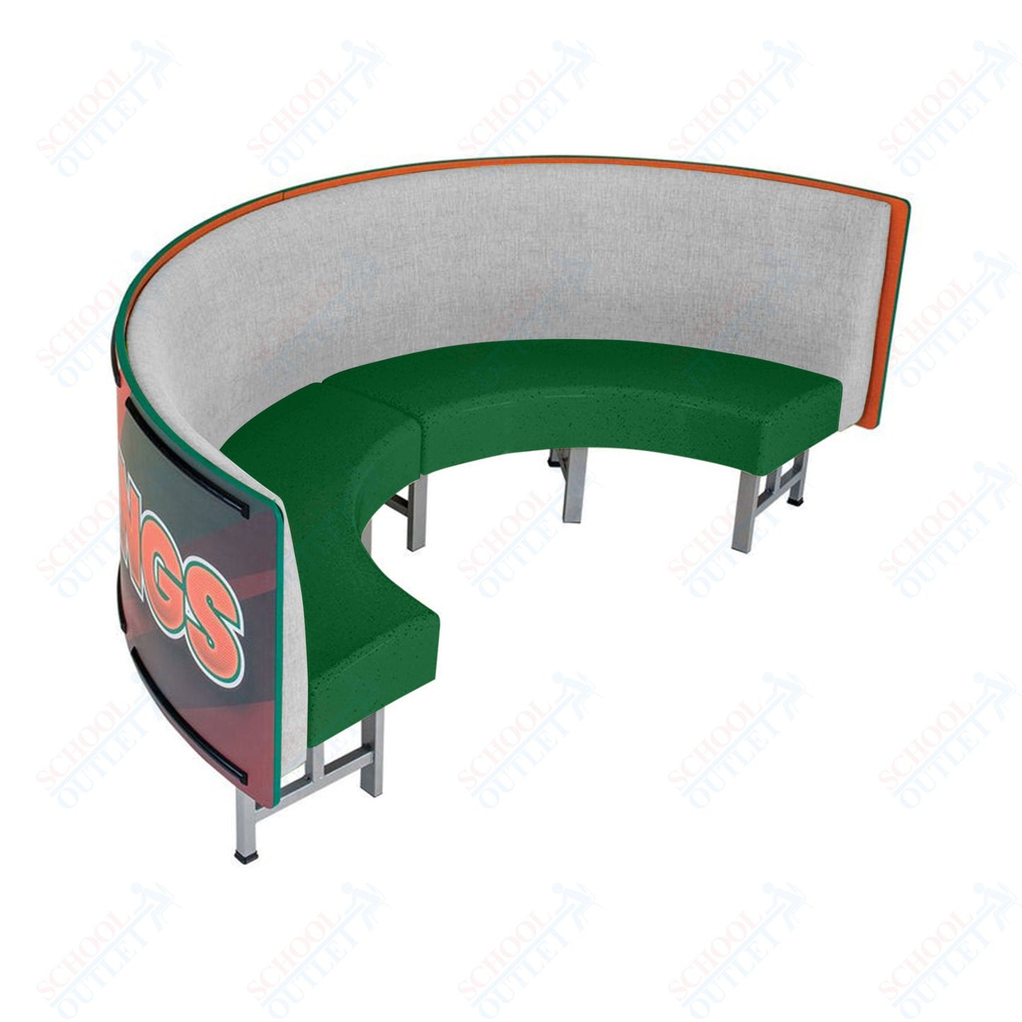 AmTab Mobile Booth Seating - Half Circle - 30"W x 60"L  (AMT-HMBS245)