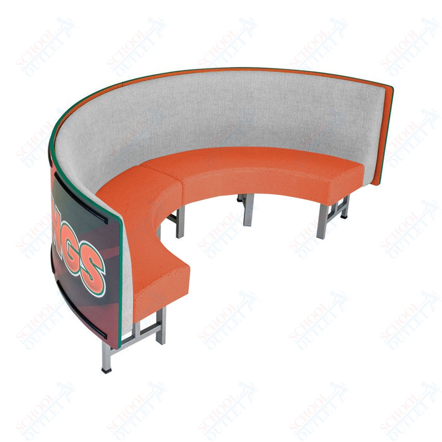 AmTab Mobile Booth Seating - Half Circle - 30"W x 60"L  (AMT-HMBS245)