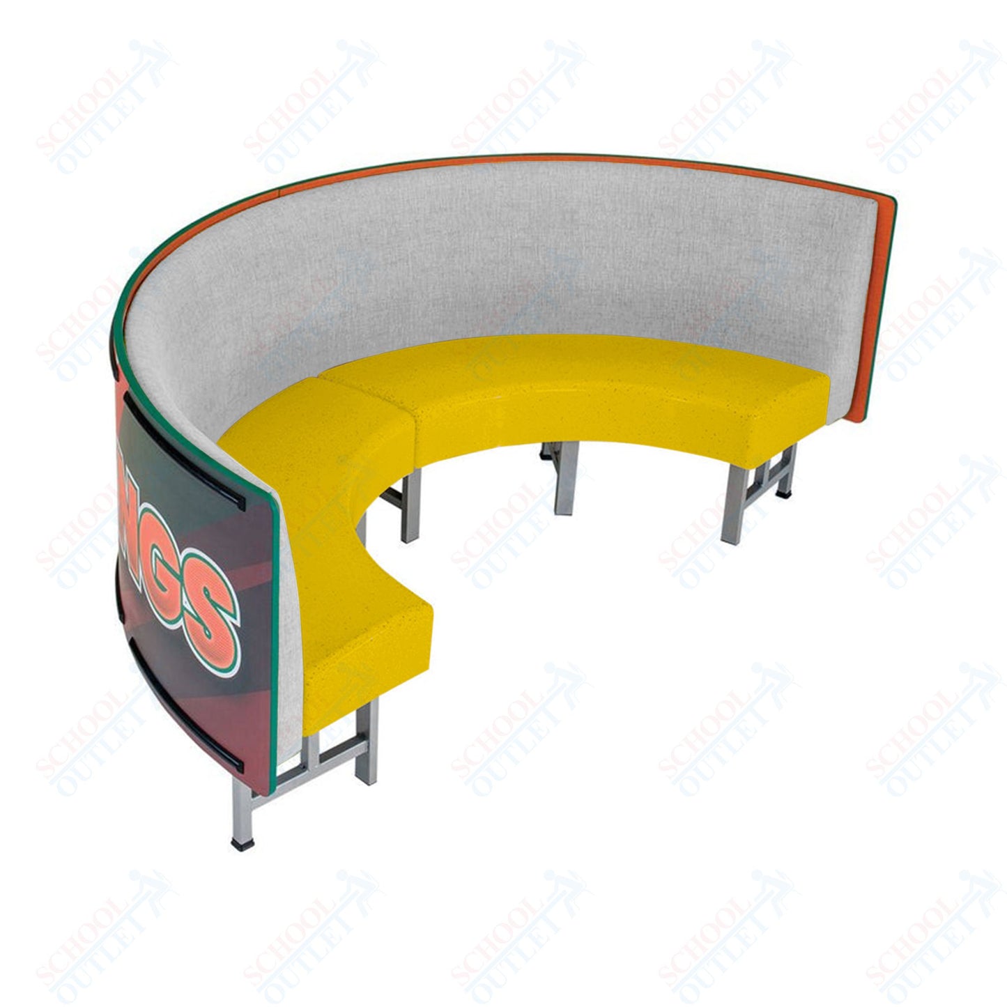 AmTab Mobile Booth Seating - Half Circle - 30"W x 60"L  (AMT-HMBS245)