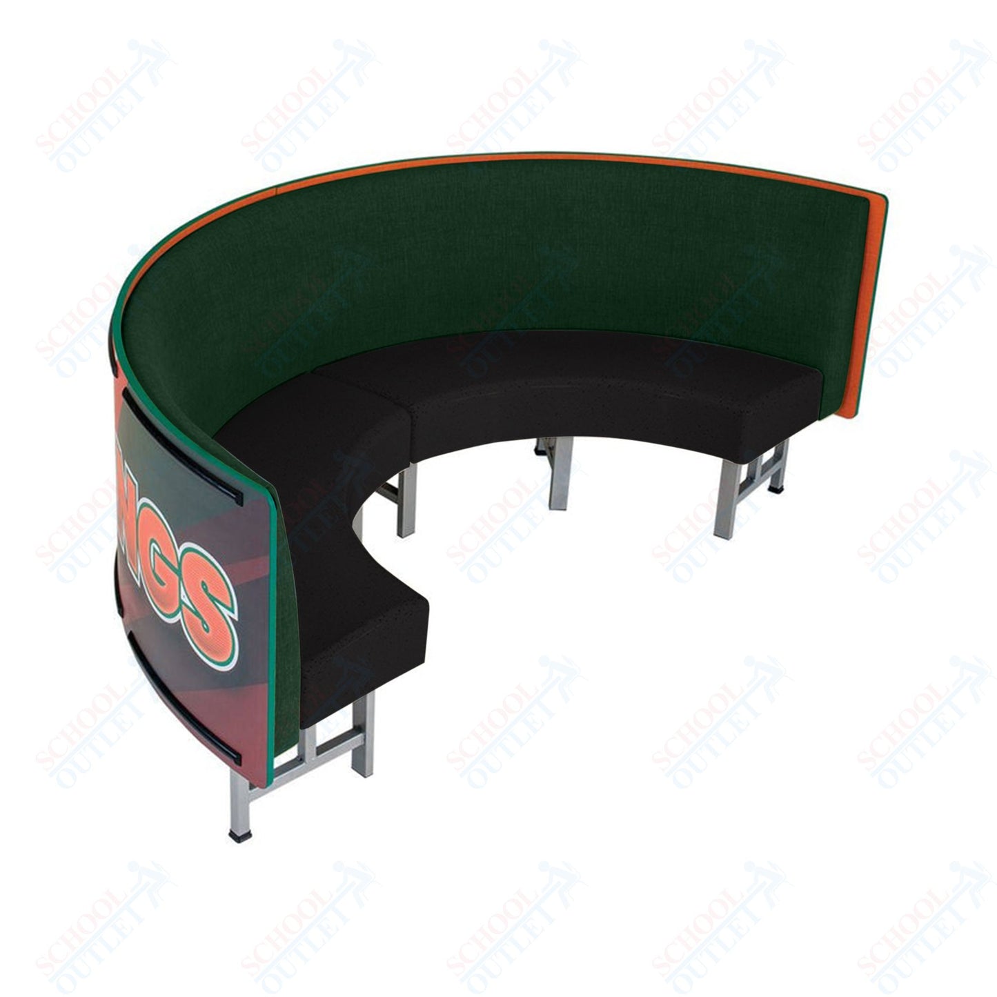 AmTab Mobile Booth Seating - Half Circle - 30"W x 60"L  (AMT-HMBS245)