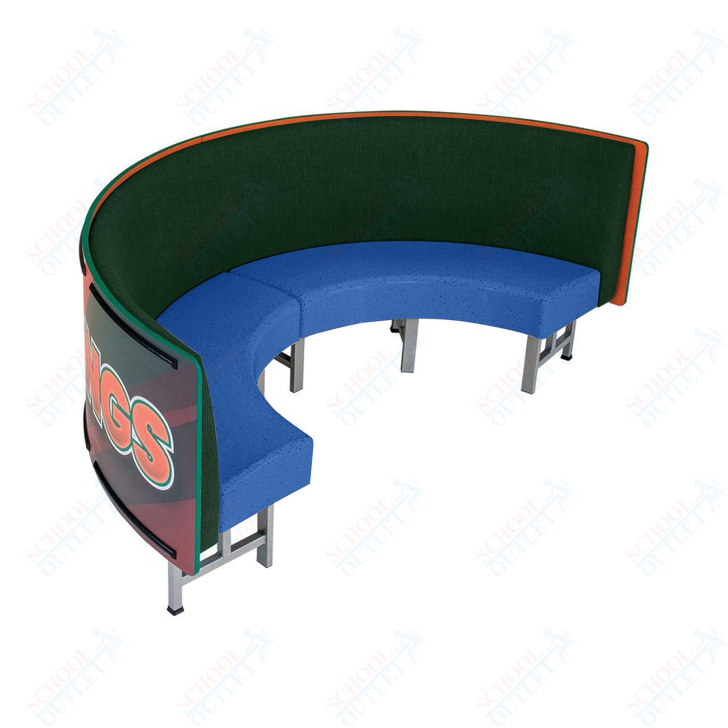 AmTab Mobile Booth Seating - Half Circle - 30"W x 60"L  (AMT-HMBS245)